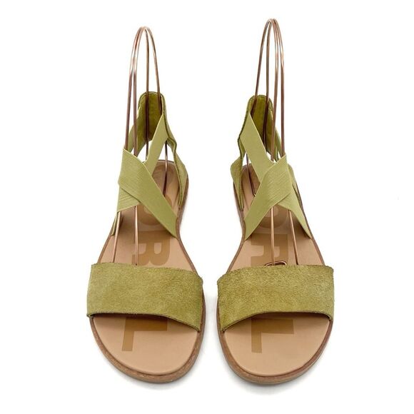 Sorel Ella II Sandals Olive Suede Elastic Strap Women’s Size 8 EU 39 Flat Summer - Picture 4 of 15